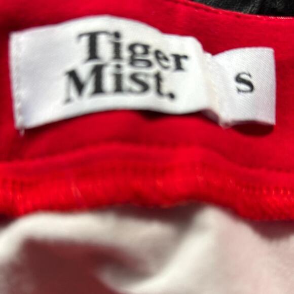 Red Patent Vinyl Mini Skirt - O-Ring Zipper, Retro Futuristic, Festival Outfit - Picture 5 of 5